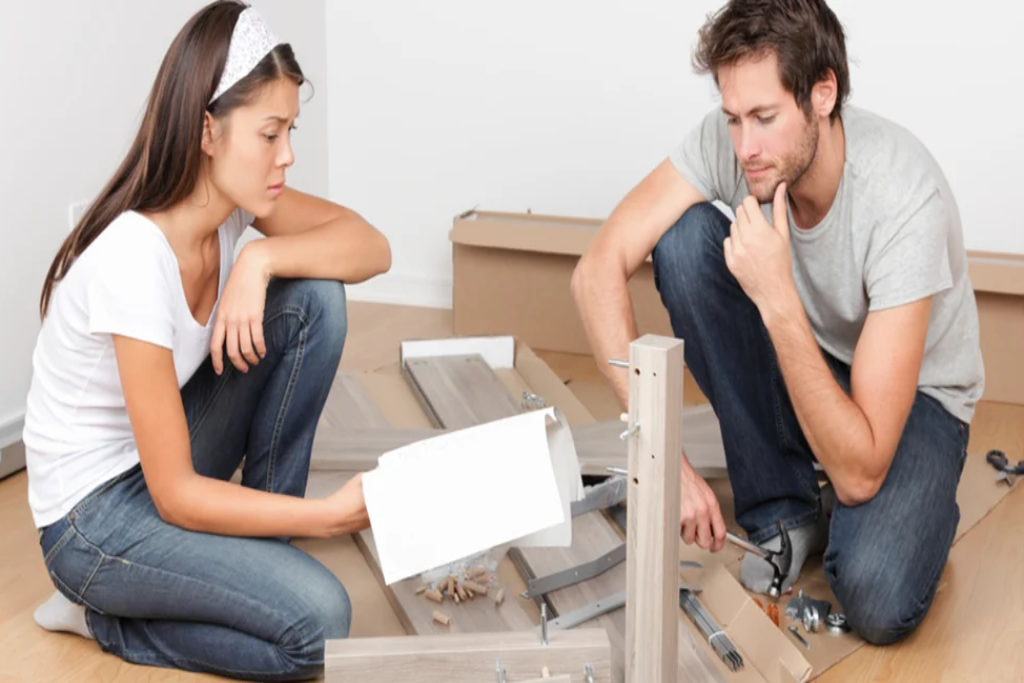 na montagem de móveis