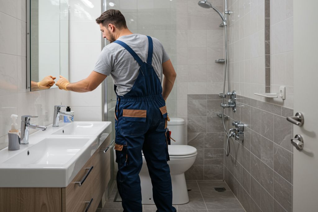 Montagem de Gabinete de Banheiro